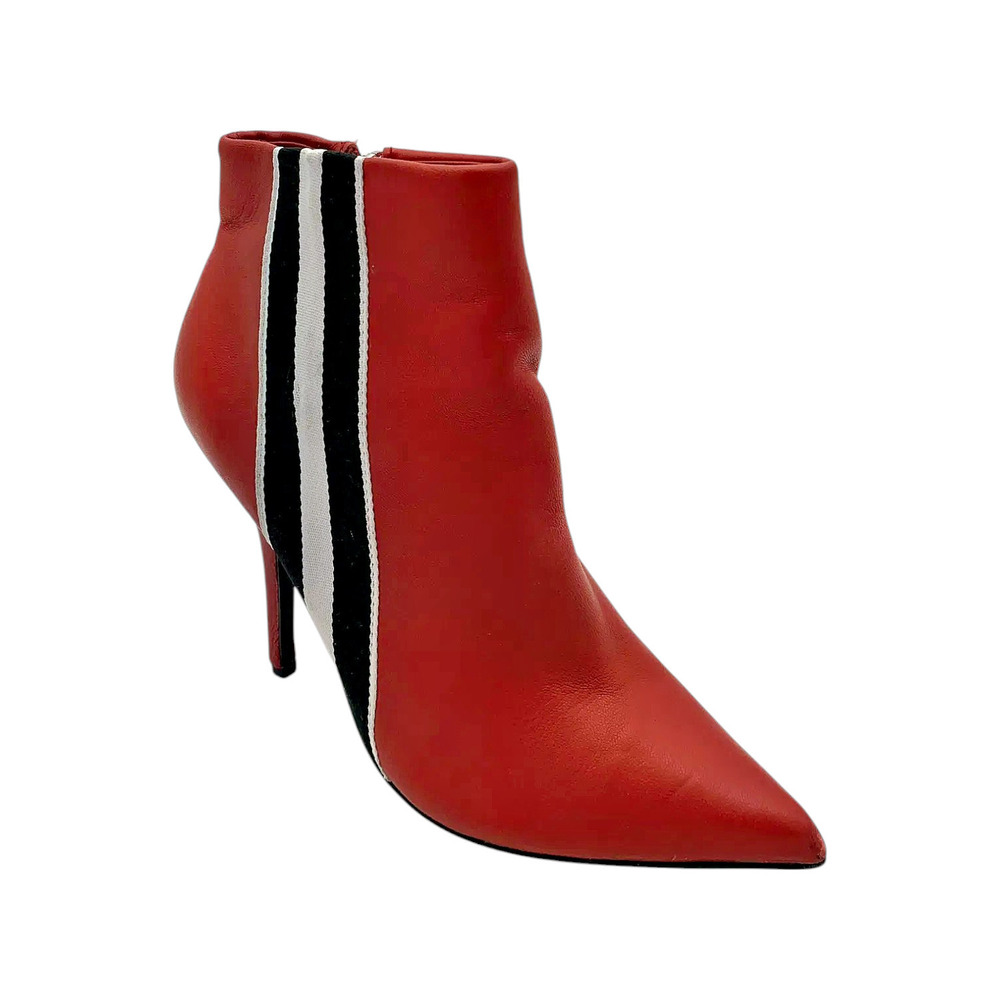 Steve Madden Women's Knock Leather Ankle Bootie Red - Medium